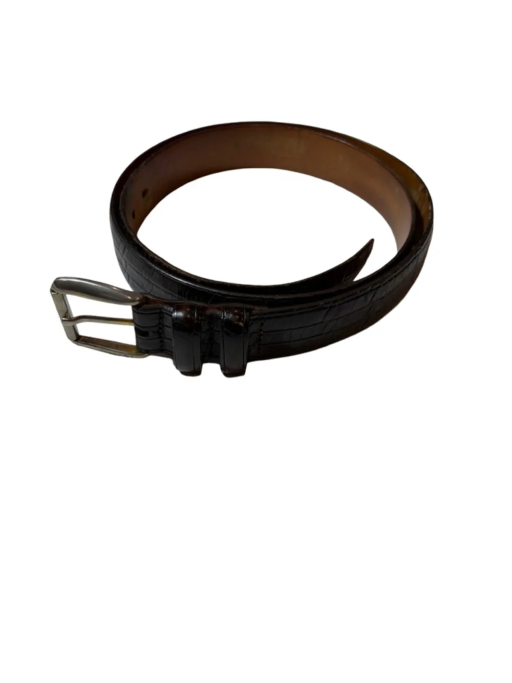 Martin Dingman Men’s Brown Genuine Caiman Leather Belt Size 38 Made Argentina